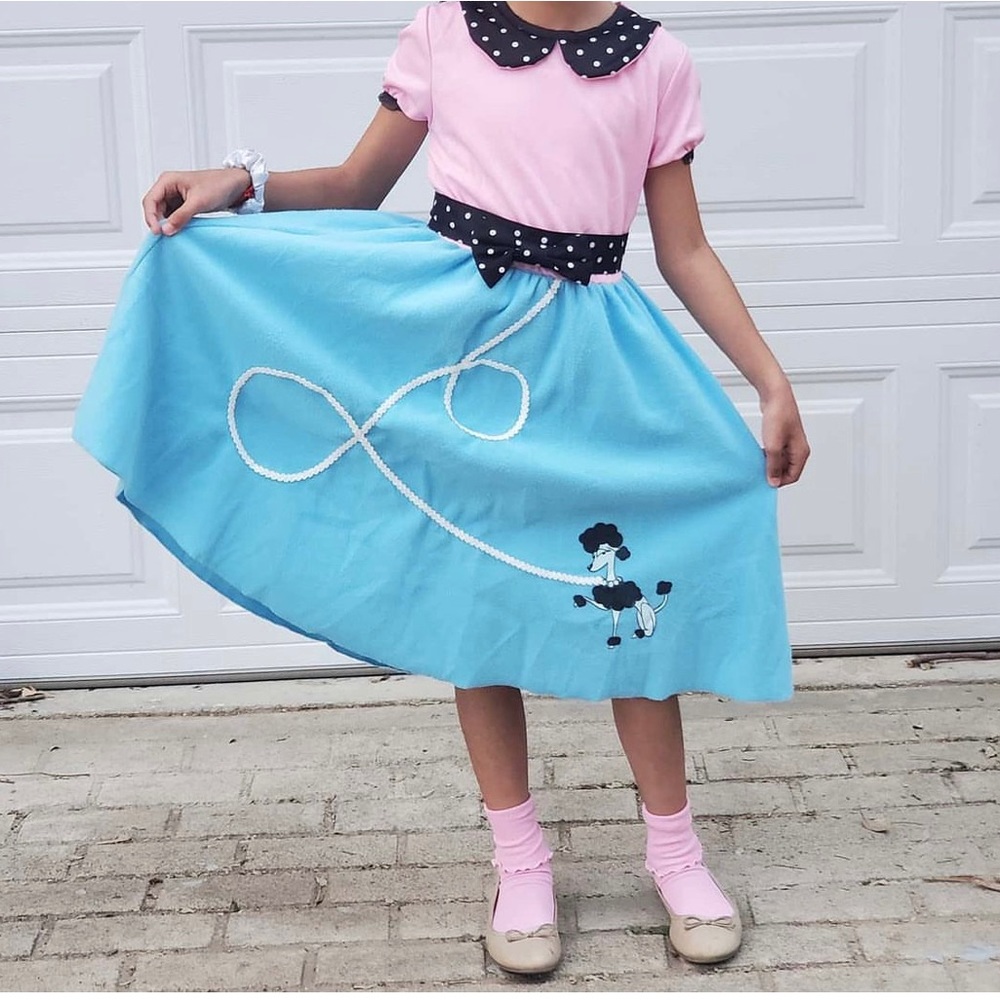 Girl 50s Hop Halloween costume poodle Skirt sz 10